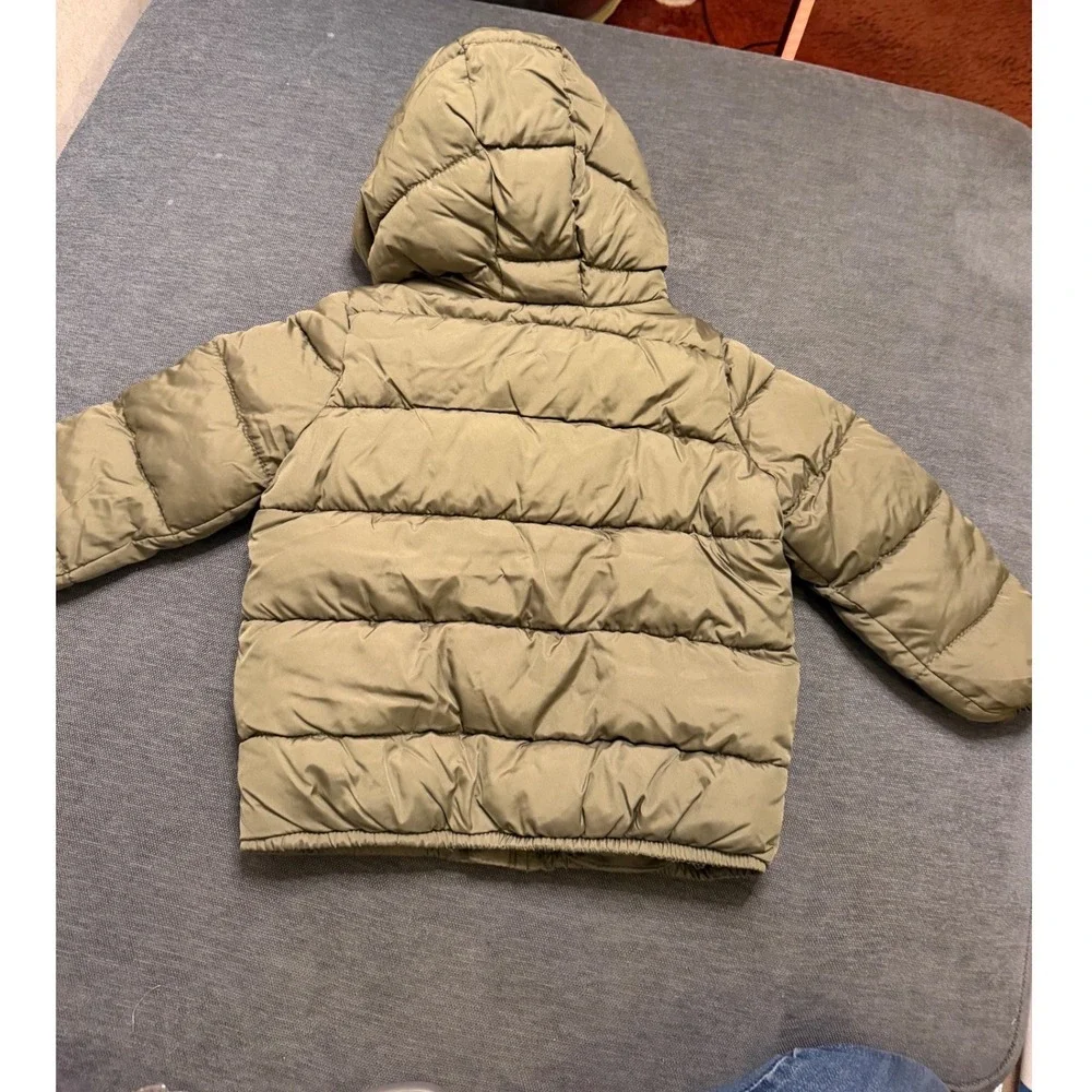 The Childrens Place Toddler Puffer Jacket Olive Green Water Resistant 2T 3055265